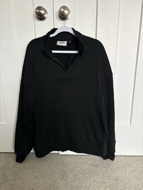 Originals Brooklyn Cloth Men's Black Quarter-Zip Pullover Sweater